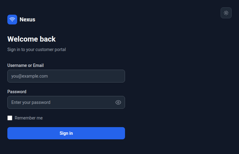 Nexus customer portal login