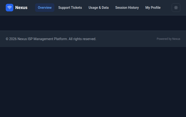 Nexus customer portal overview with usage statistics