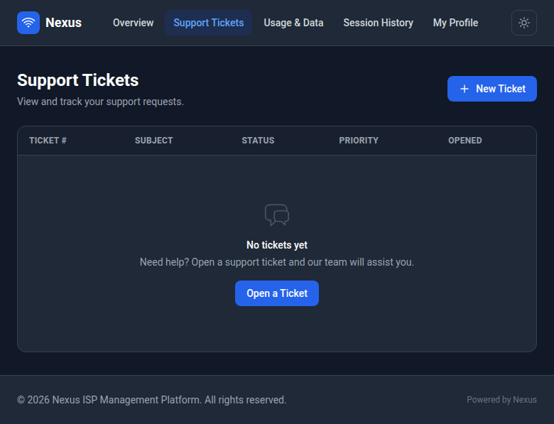 Customer portal tickets